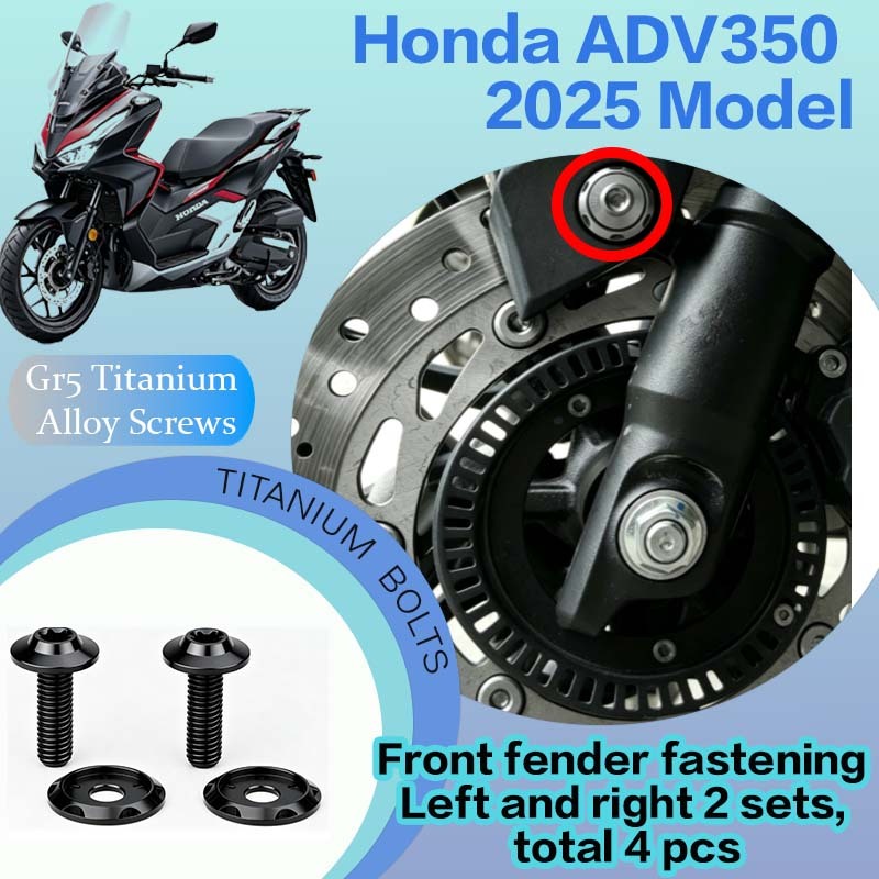 TIFOLD Full‑Vehicle Titanium Alloy Modification Screws for Honda ADV350 Motorcycle, 2025 Model