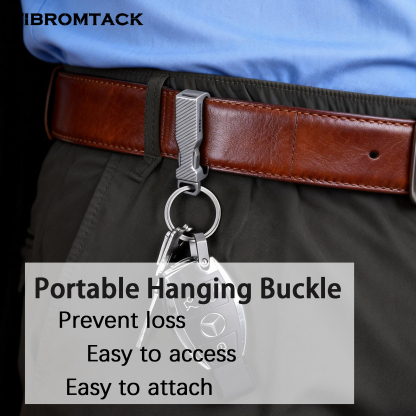 TIBROMTACK Gr5 Titanium Alloy Belt Key Holder, Lightweight 16.2g/0.57oz Belt Clip for Daily, 53×12×14mm