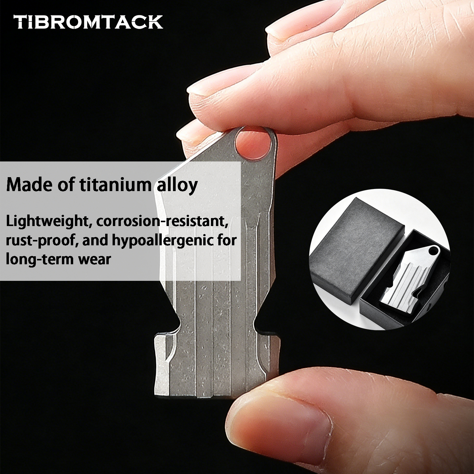 TIBROMTACK Gr5 Titanium Alloy Dual Tube Emergency Whistle, Loud Survival Whistle for Adults, Lightweight Dog Whistle, Portable Outdoor Safety Whistle for Hiking Camping Backpacking