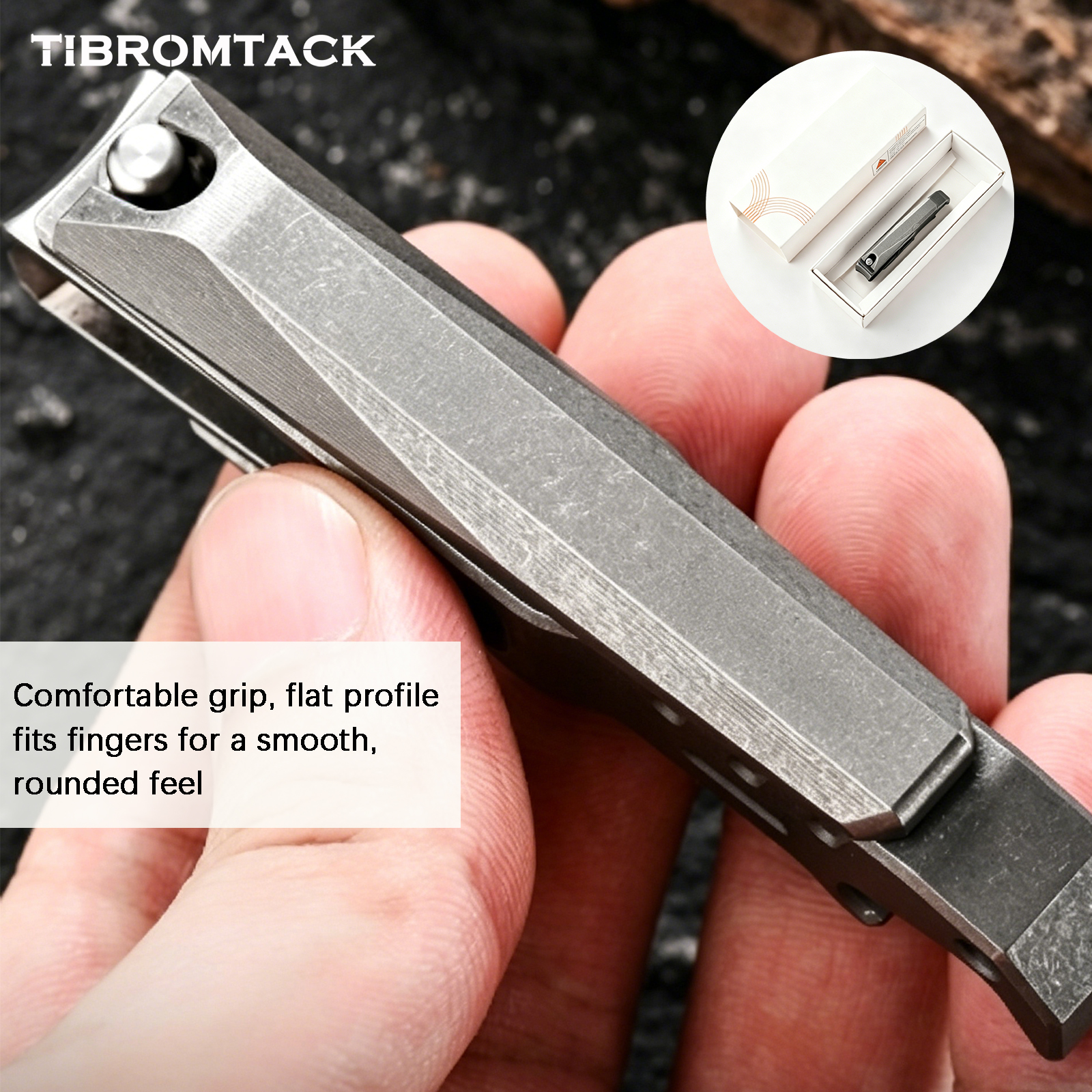 TIBROMTACK Gr5 Titanium Nail Clipper, Multi-Functional Nail Cutter for Fingernails & Toenails, Lightweight Rust-Proof Nail Clippers with Bottle Opener & Keychain