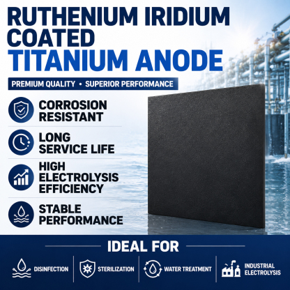 TIBROMTACK Ru-Ir Coated Titanium Anode Plate 120×165×1.5mm