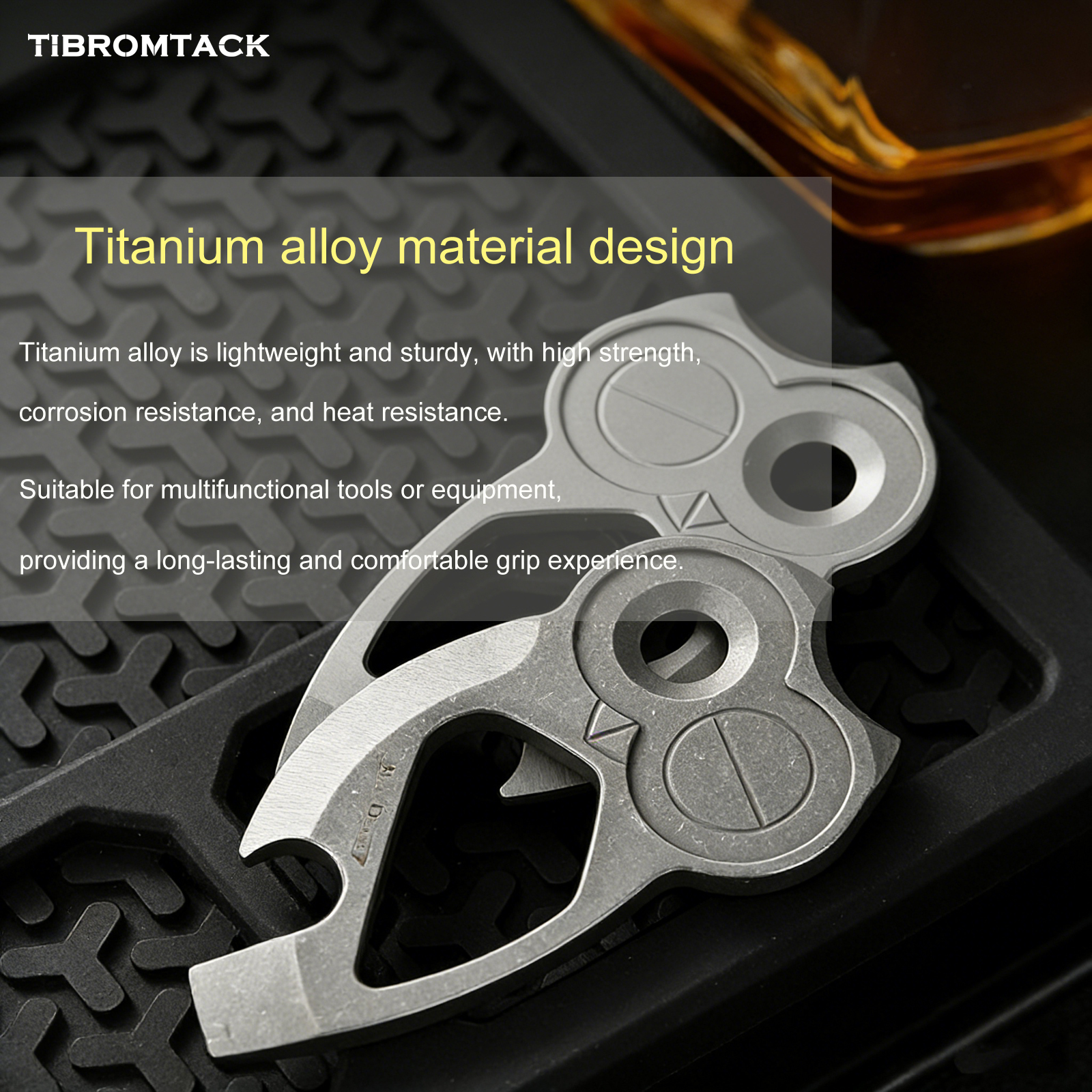 Titanium EDC Keychain Bottle Opener, Mini Pry Bar Multitool, Cute Owl Design Key Chain Accessories for Men Women, Portable Anti-Wear EDC Tools for Commute Camping Party