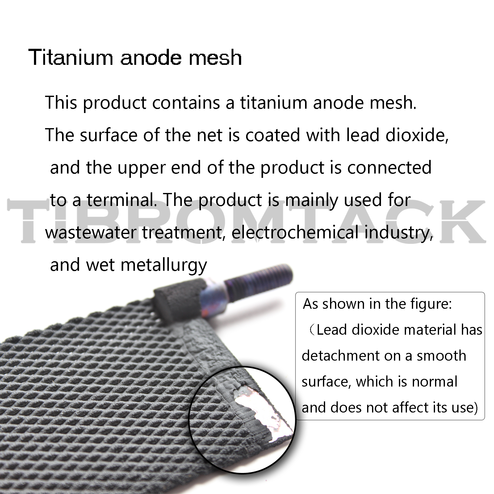 TIBROMTACK Titanium Anode Mesh 140×60×2mm