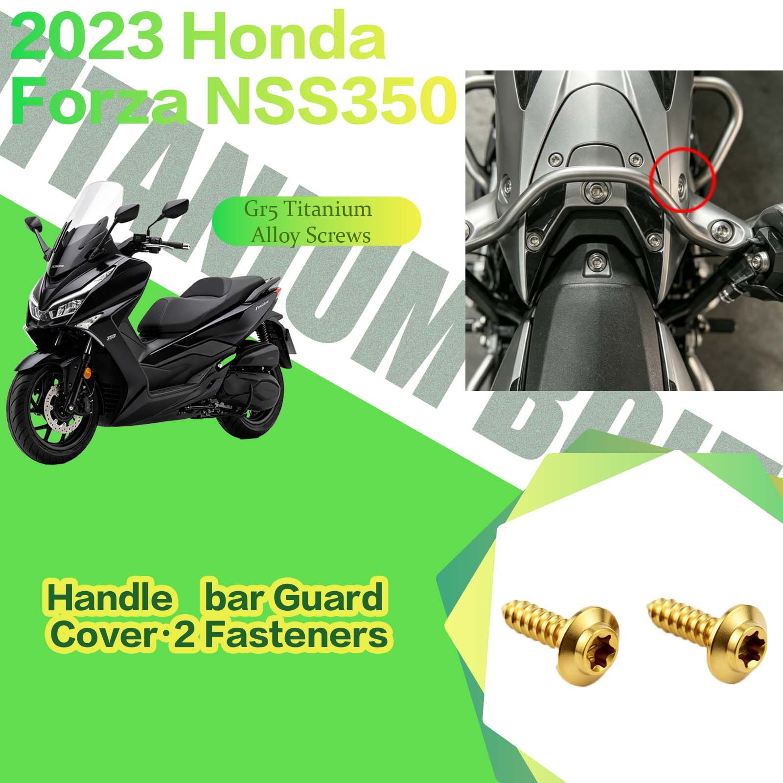 TIFOLD Titanium Alloy Modification Screws for Honda NSS350 Motorcycle, 2023 Model