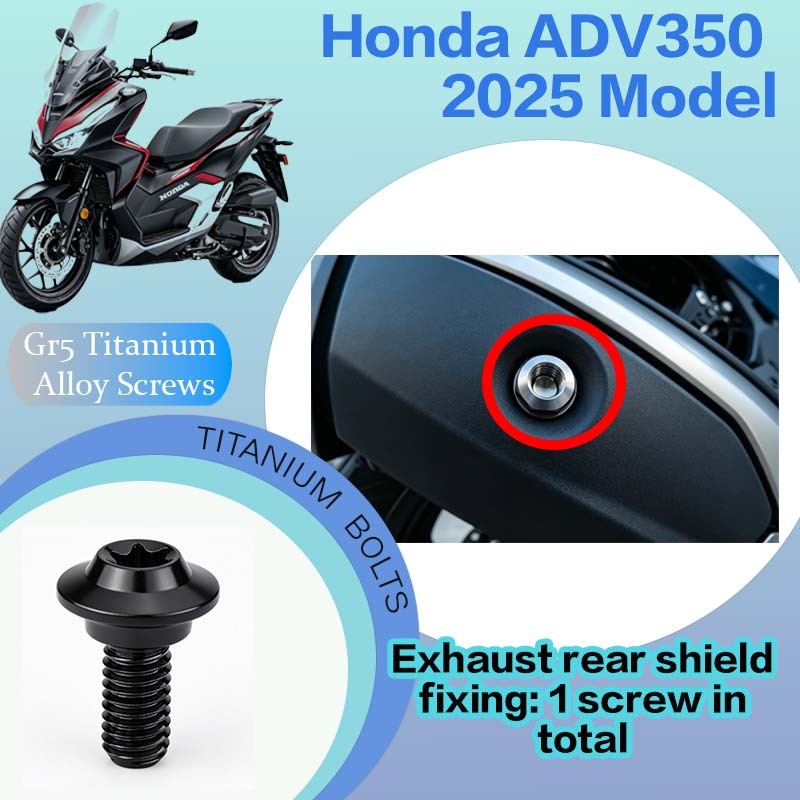 TIFOLD Full‑Vehicle Titanium Alloy Modification Screws for Honda ADV350 Motorcycle, 2025 Model