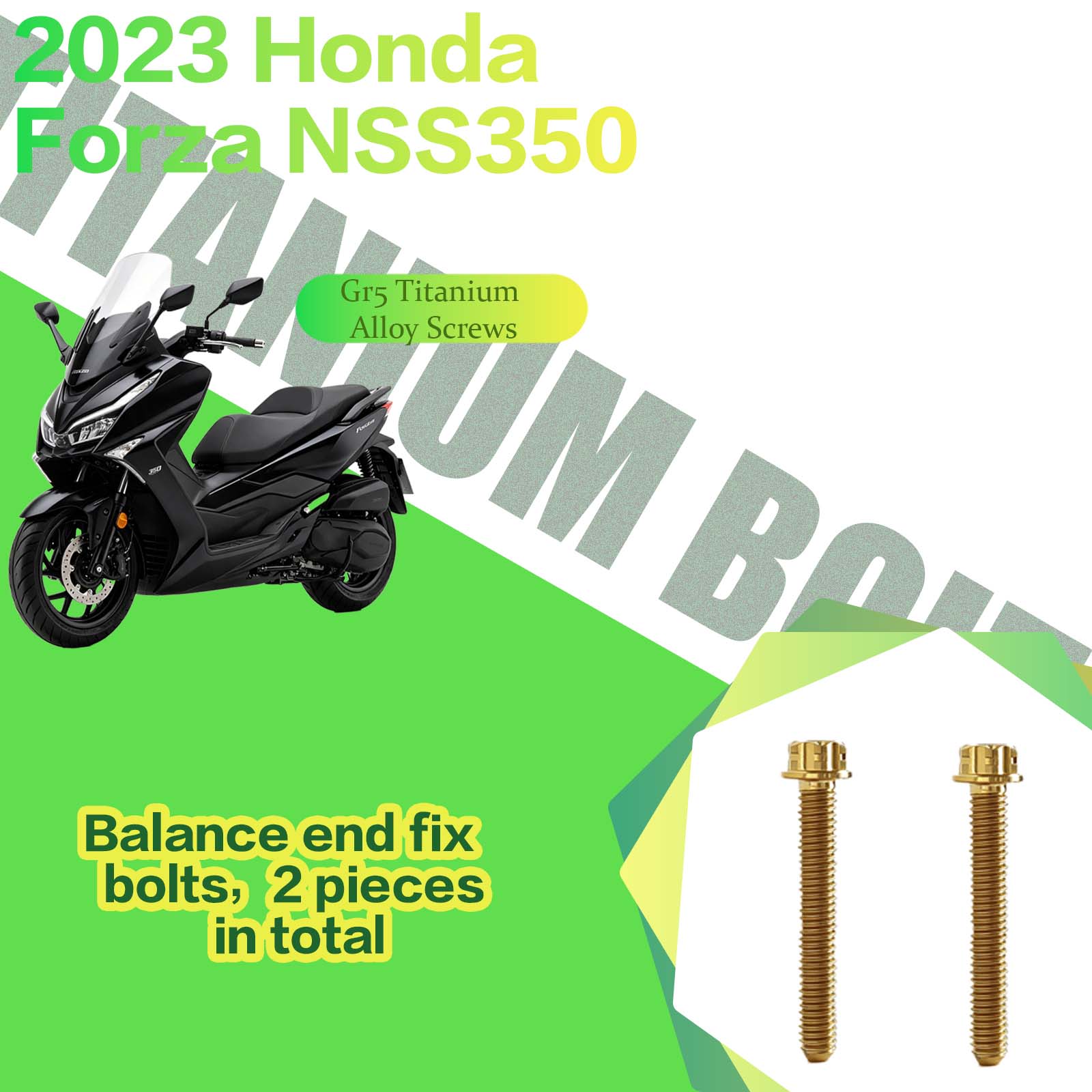 TIFOLD Titanium Alloy Modification Screws for Honda NSS350 Motorcycle, 2023 Model