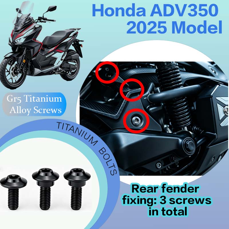 TIFOLD Full‑Vehicle Titanium Alloy Modification Screws for Honda ADV350 Motorcycle, 2025 Model