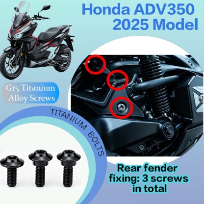 TIFOLD Full‑Vehicle Titanium Alloy Modification Screws for Honda ADV350 Motorcycle, 2025 Model