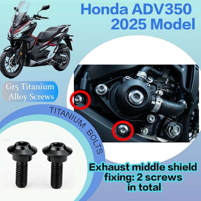TIFOLD Full‑Vehicle Titanium Alloy Modification Screws for Honda ADV350 Motorcycle, 2025 Model