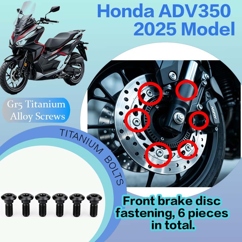 TIFOLD Full‑Vehicle Titanium Alloy Modification Screws for Honda ADV350 Motorcycle, 2025 Model