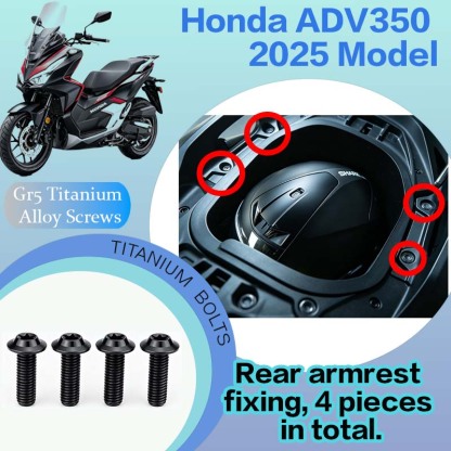 TIFOLD Full‑Vehicle Titanium Alloy Modification Screws for Honda ADV350 Motorcycle, 2025 Model