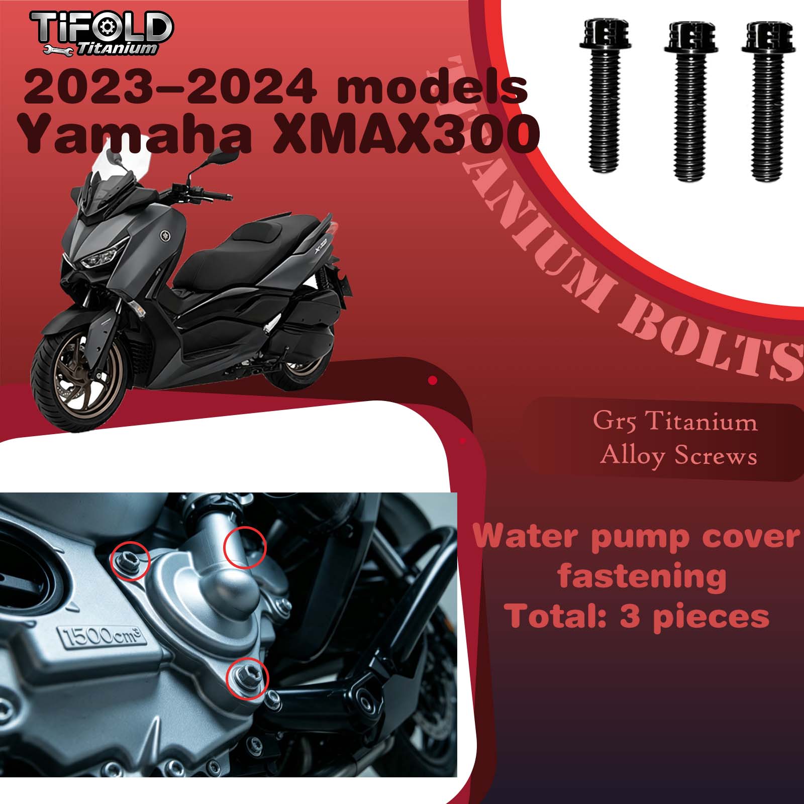 Titanium Alloy Screws for Modification, Fit for YAMAHA XMAX 300 23‑24 Mdels Motorcycle