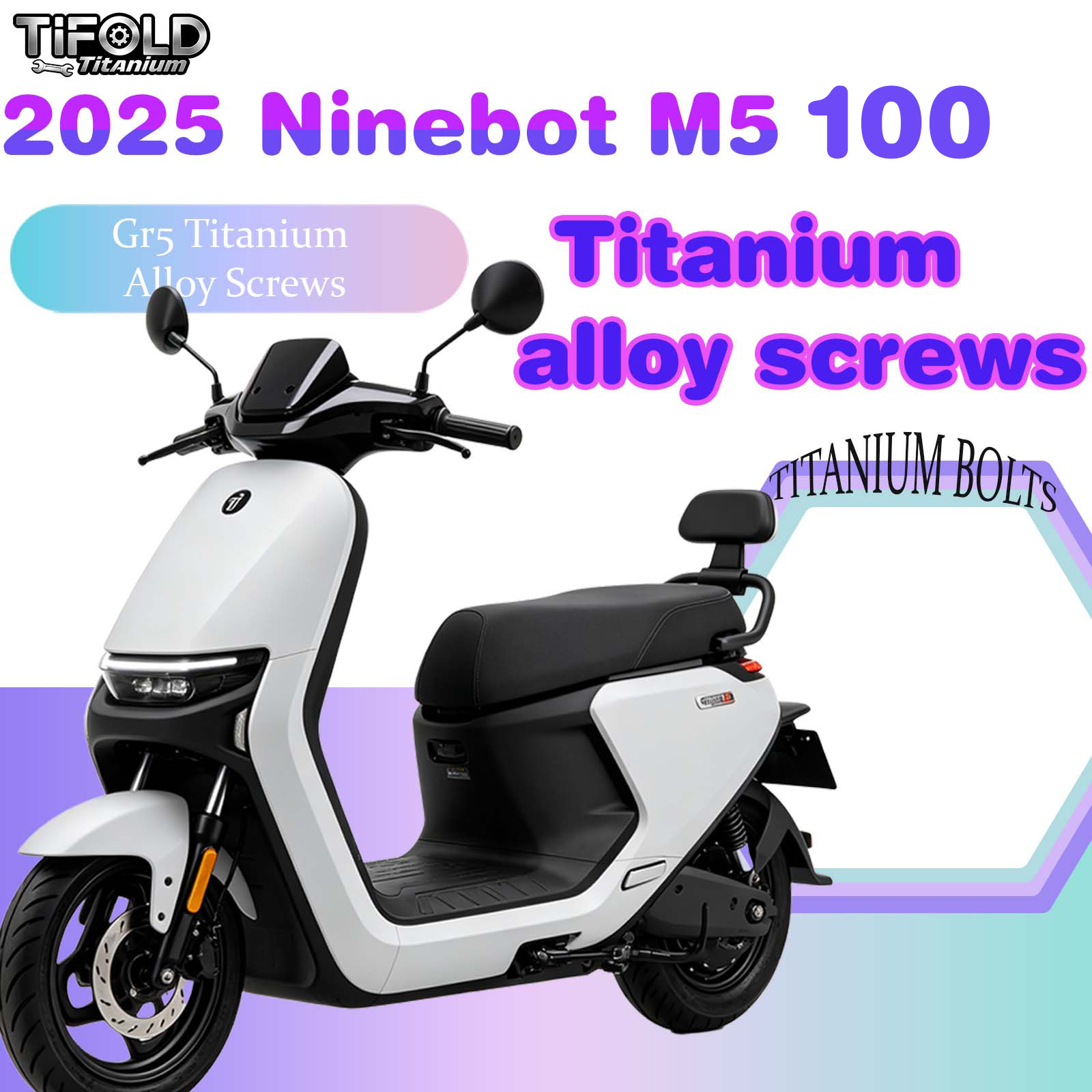 TIFOLD Titanium Alloy Modification Screws for Segway Ninebot M5 100 2025 Model Electric Motorcycle