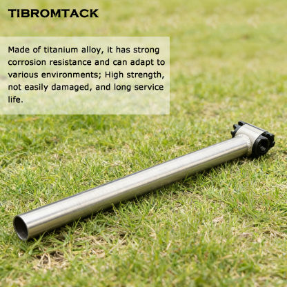 TIBROMTACK Titanium Road Bike Seat Post, 27.2mm (1.07in) Diameter, 13.78in (350mm) Length, 226.2g Lightweight Seat Pole, Straight No Offset, for Road Bike Racing, Training & Long-Distance Riding