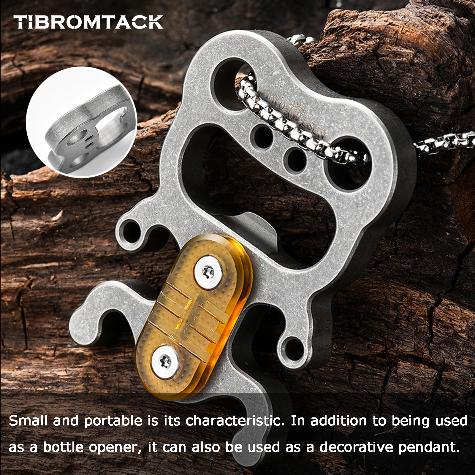 TIBROMTACK Titanium Bottle Opener Keychain, Frog Shape EDC Tool, Lightweight & Durable Key Bottle Opener for Beer & Soda, 32g Compact Keychain Multitool