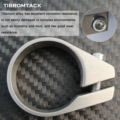 TIBROMTACK Titanium Bicycle Seat Clamp, 34.9mm (1.37 Inch) Inner Diameter, 27.8g Ultra-Light Bike Seat Clamp for Bike Seat Posts, High Strength & Corrosion Resistant SE Bike Parts