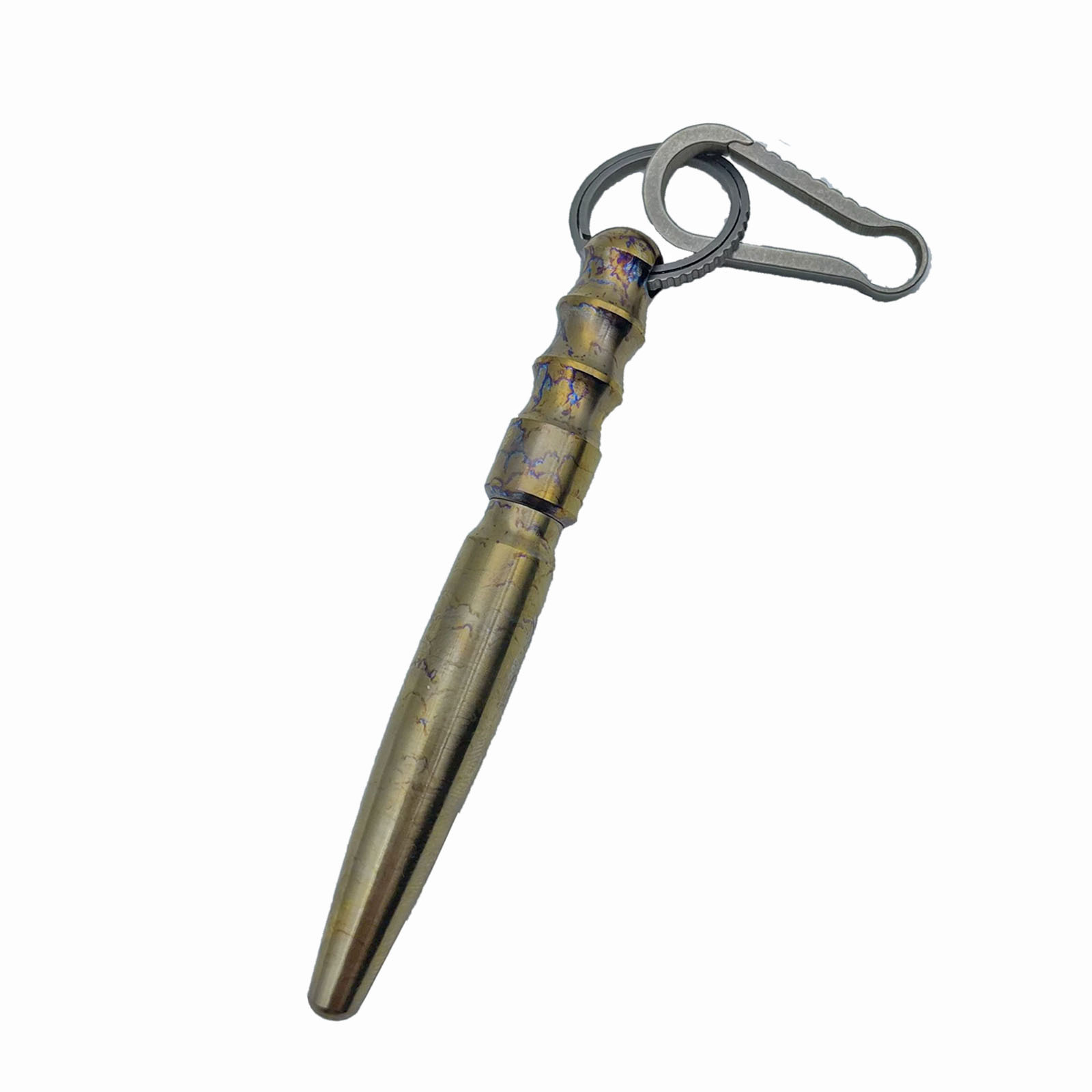 TIBROMTACK Pure Titanium Bolt Action Pen - 9.5cm/3.74in 25g EDC Fidget Pen | Steel-Strength Titanium Pen with Keychain for Writing & Emergency Window Breaking