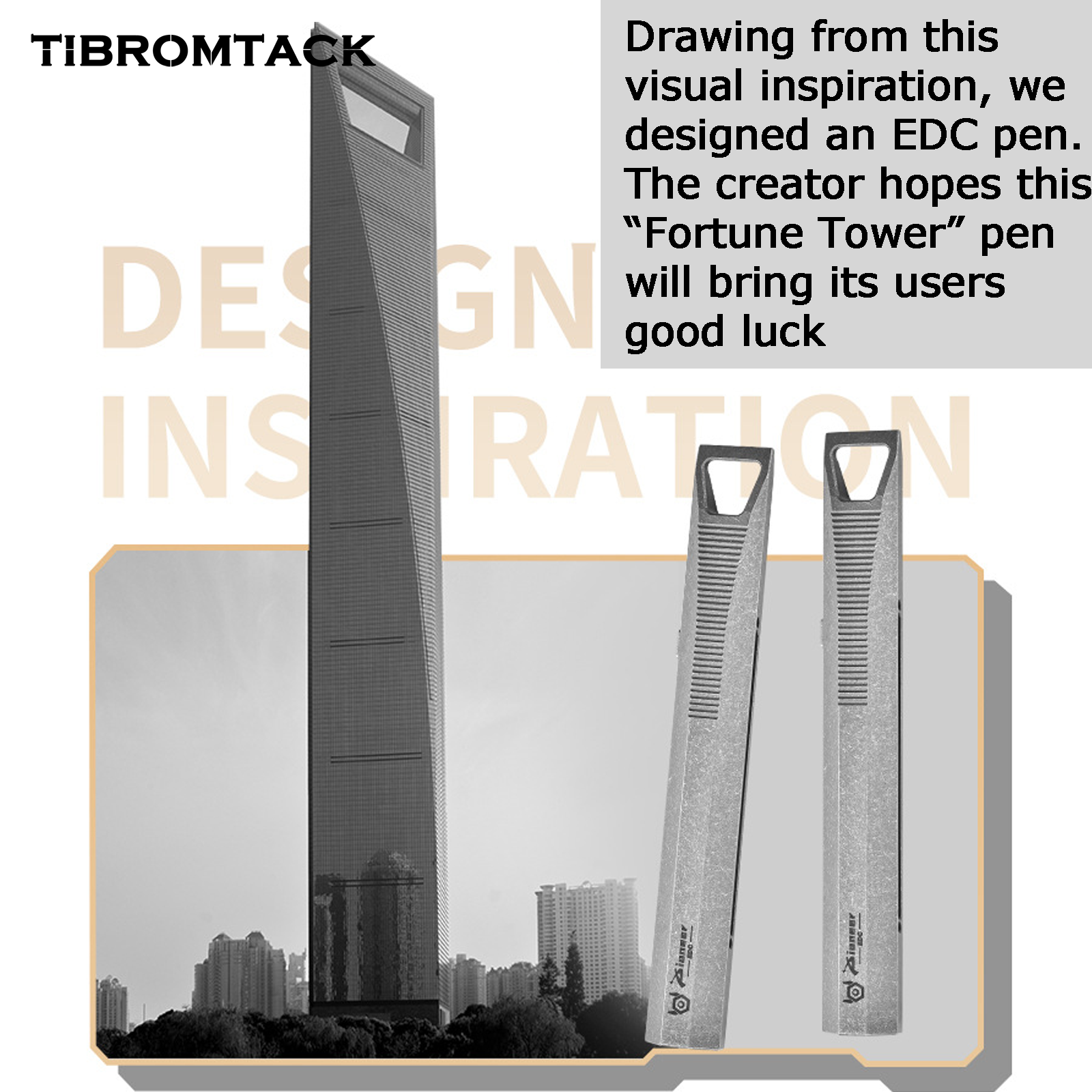 TIBROMTACK Pure Titanium Bolt Action Pen - 102mm/4.02in 25.5g EDC Fidget Pen | Steel-Strength Titanium Pen for Outdoor Self Defense, Signing & Daily Writing, BPA Free