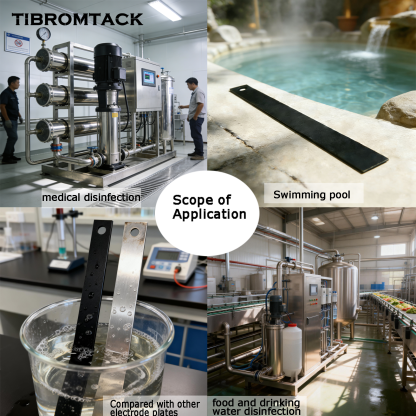 TIBROMTACK Titanium Electrode Plate 190mm x 17mm x 1mm Gr1 Titanium Anode Plate Fit for Saltwater Chlorine Generator