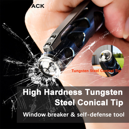 TIBROMTACK Gr5 Titanium Alloy Tactical Pen, EDC Survival Self Defense Tool with Tungsten Steel Tip, Window Breaker, 5.16×0.39 In/31.5g, Smooth Writing