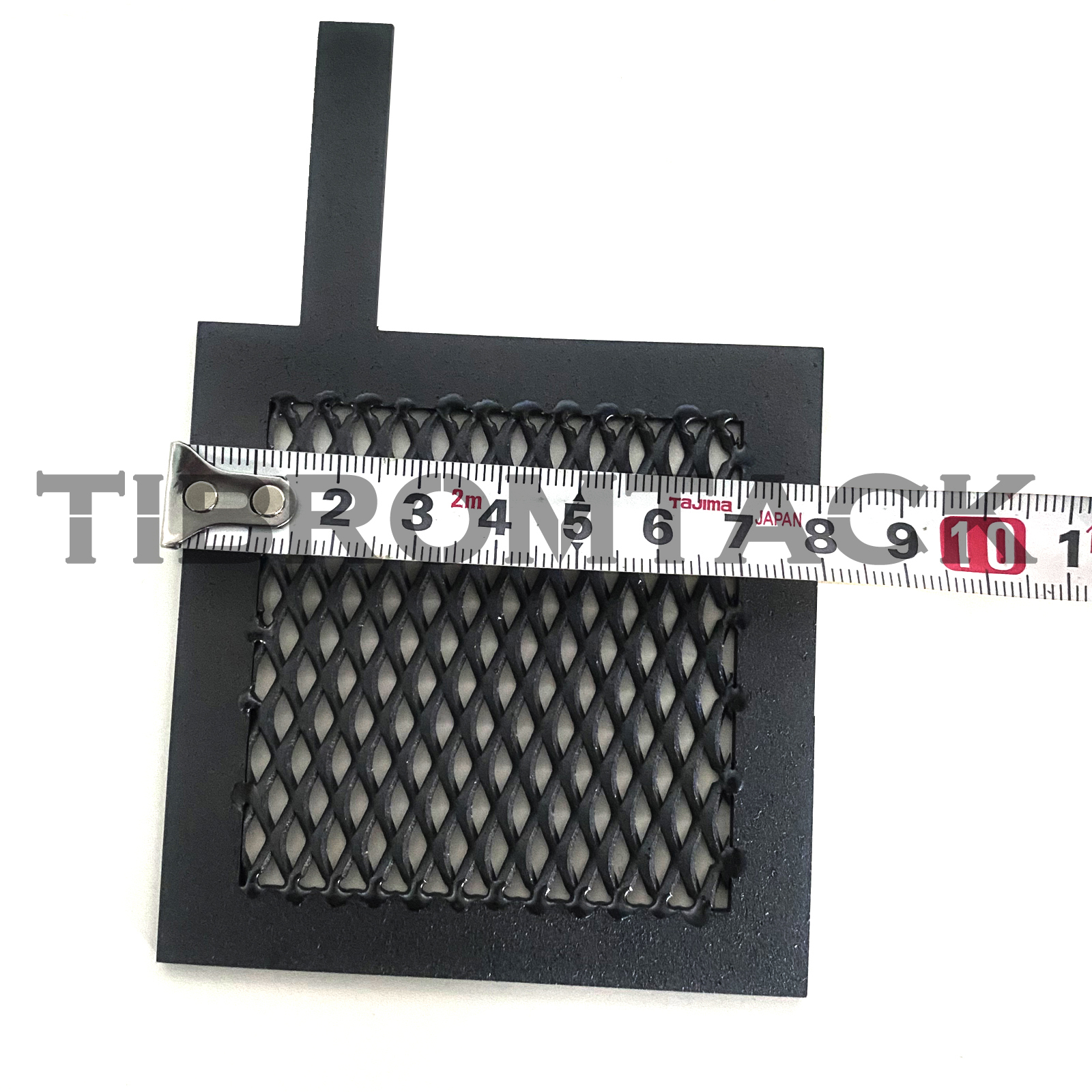 Ru-Ir Coated Titanium Anode Mesh 80×80mm with 10×40mm Terminal Plate