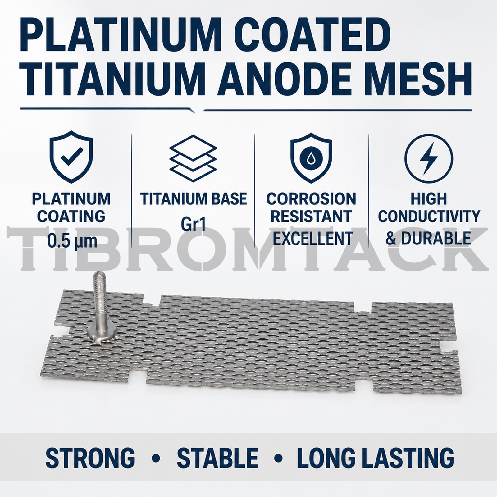 Platinum Coated Titanium Anode Mesh 120×40mm for Water Treatment