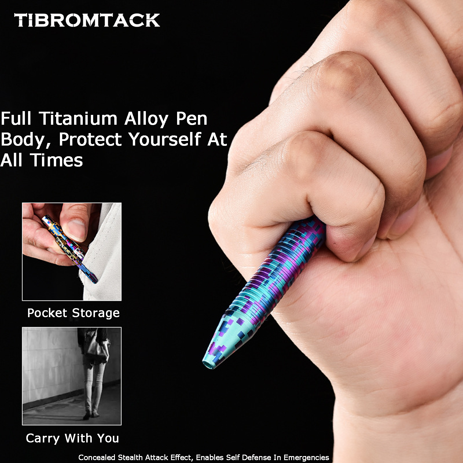 TIBROMTACK Pure Titanium Bolt Action Pen - 14.3cm EDC Fidget Pen | Steel-Strength 23.2g Titanium Pen for Business Signing, Writing & Daily Carry, BPA Free
