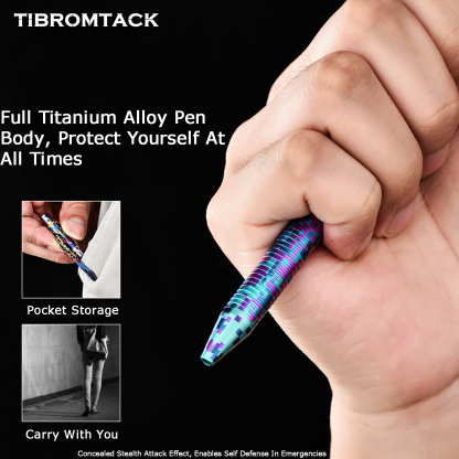 TIBROMTACK Pure Titanium Bolt Action Pen - 14.3cm EDC Fidget Pen | Steel-Strength 23.2g Titanium Pen for Business Signing, Writing & Daily Carry, BPA Free