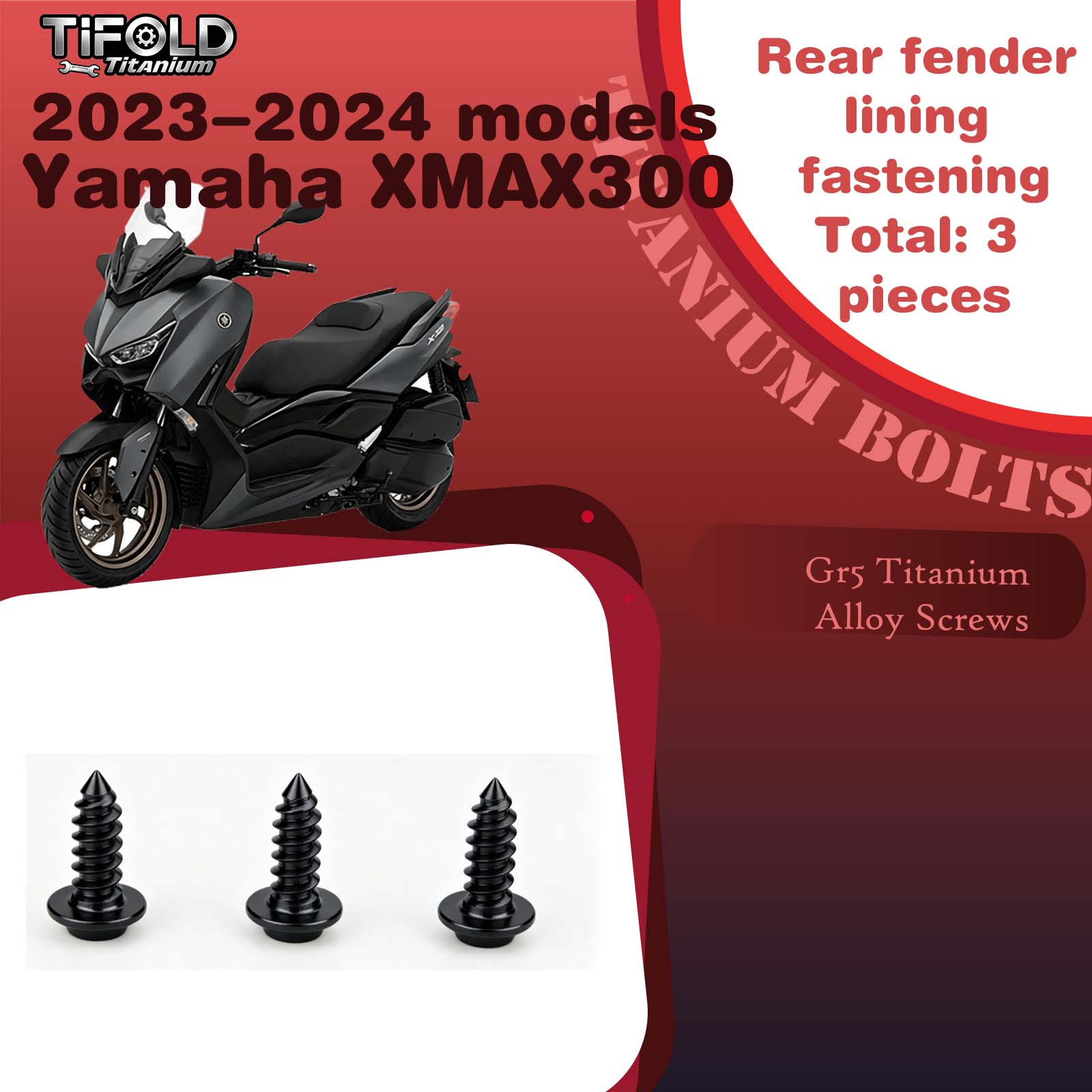Titanium Alloy Screws for Modification, Fit for YAMAHA XMAX 300 23‑24 Mdels Motorcycle