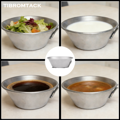 TIBROMTACK Titanium Sierra Cup, 10.56fl oz (300ml) Lightweight Titanium Bowl, 45g Foldable Handle Titanium Mug for Camping, Hiking, Outdoor & Daily Use