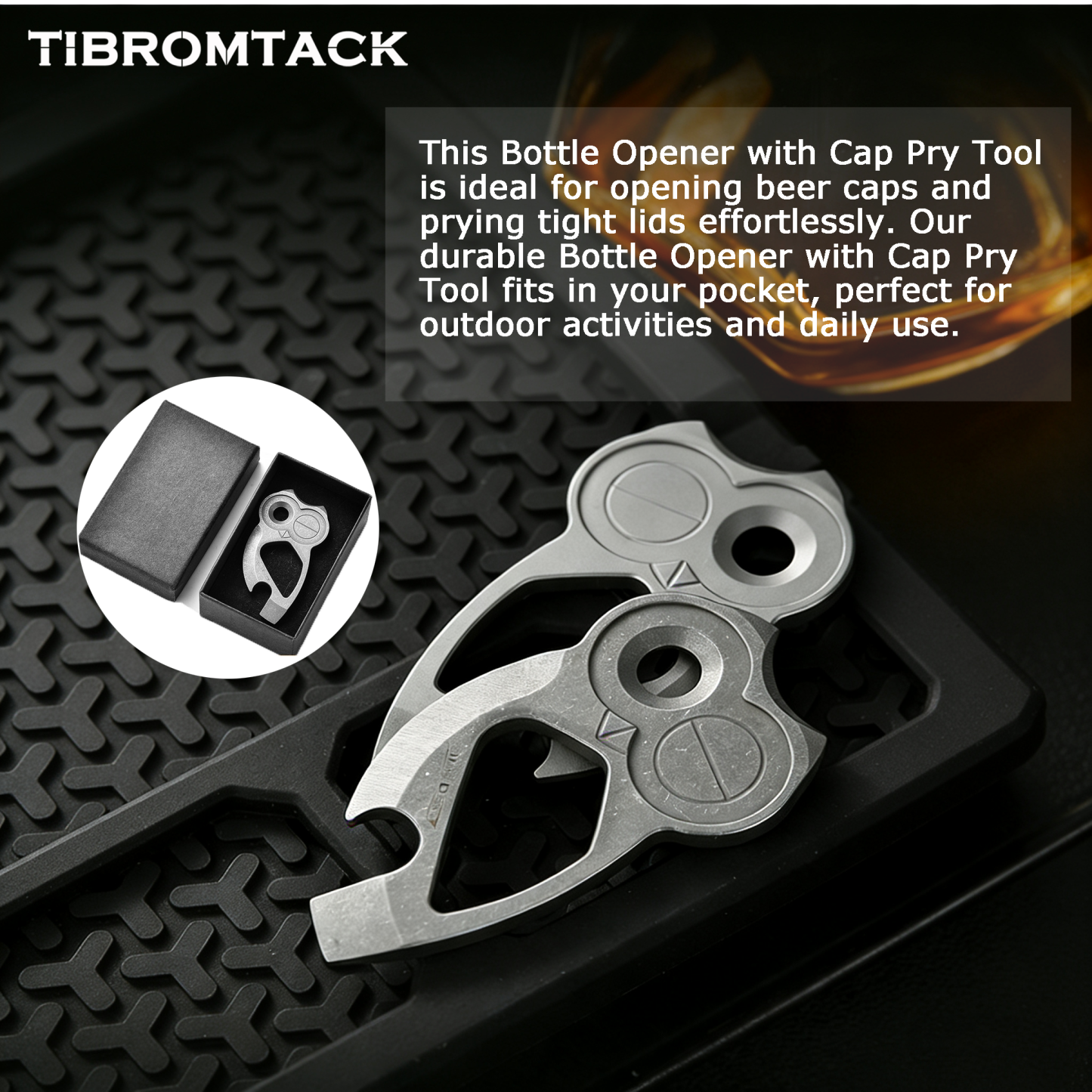 TIBROMTACK Titanium Alloy EDC Multifunctional Keychain, Creative Owl Bottle Opener, Lightweight 15g Durable Key Ring for Daily Carry & Outdoor Activities