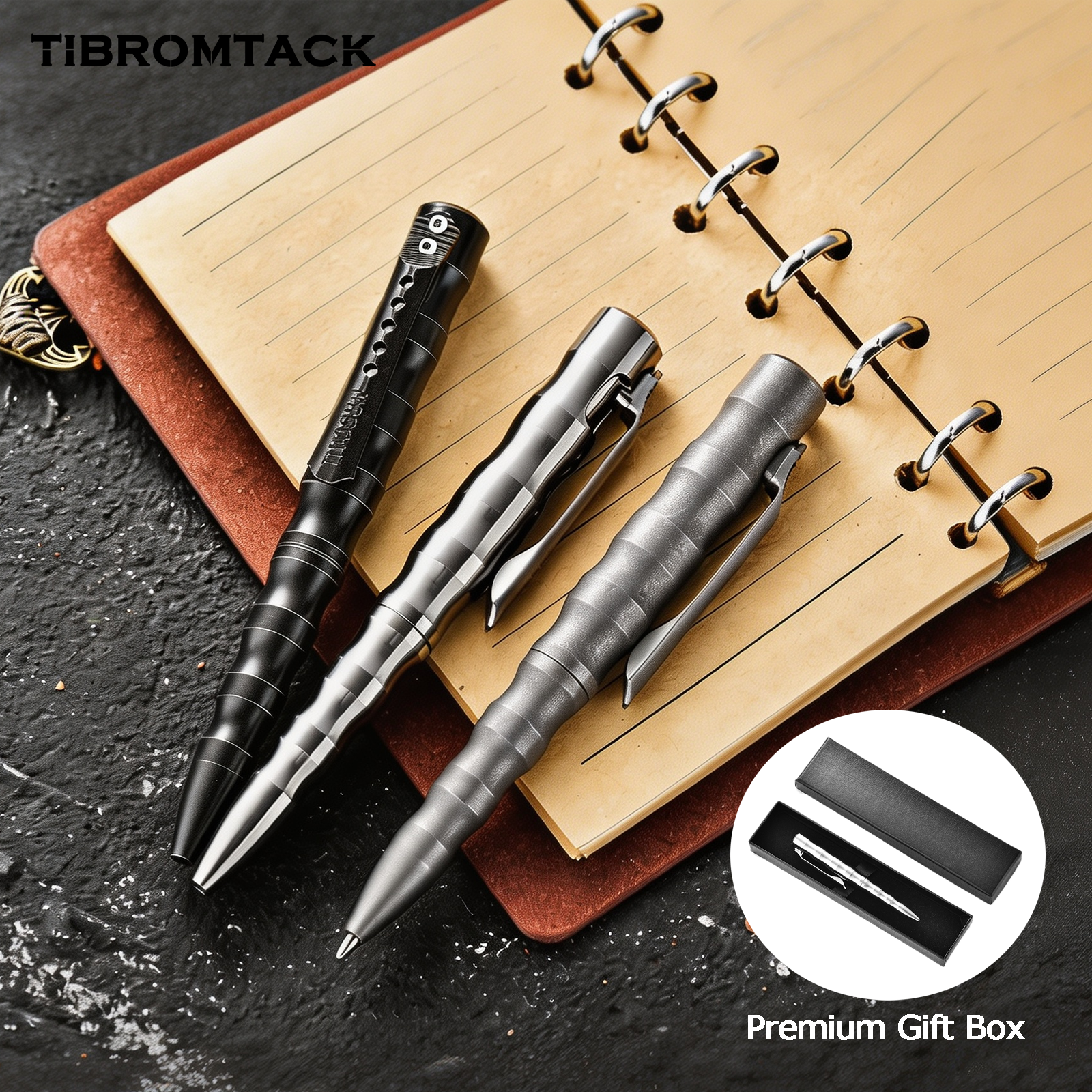 TIBROMTACK Pure Titanium Bolt Action Pen - 113mm/4.45in 30g | Steel-Strength for Business Signing & Calligraphy, BPA Free