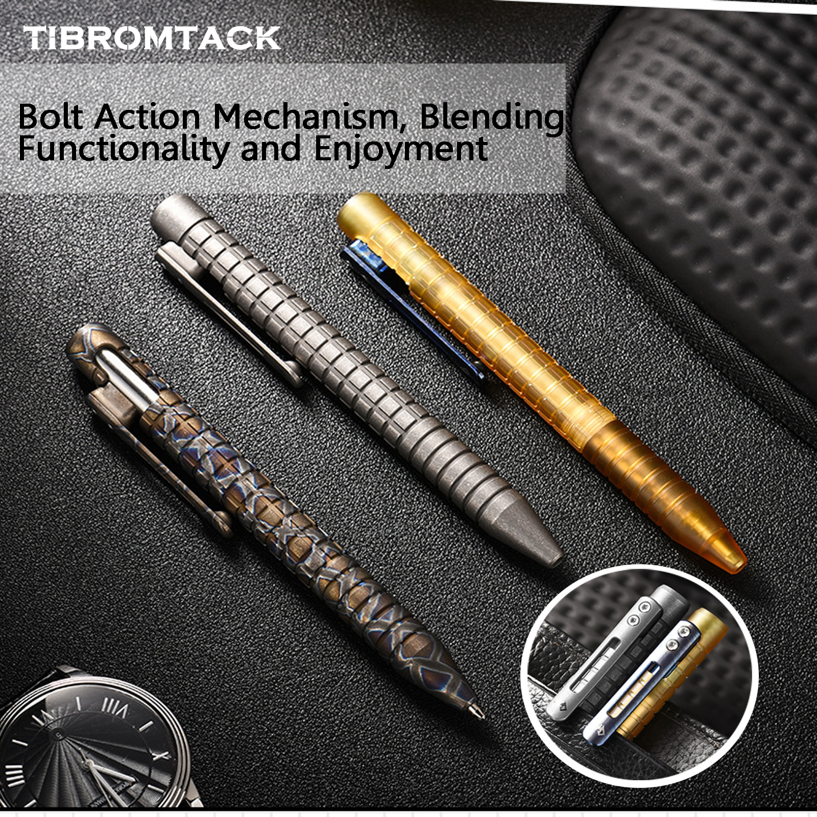 TIBROMTACK Titanium Bolt Action Pen - 120mm/4.72in 32.2g | Steel-Strength for Business Signing & Calligraphy, BPA Free