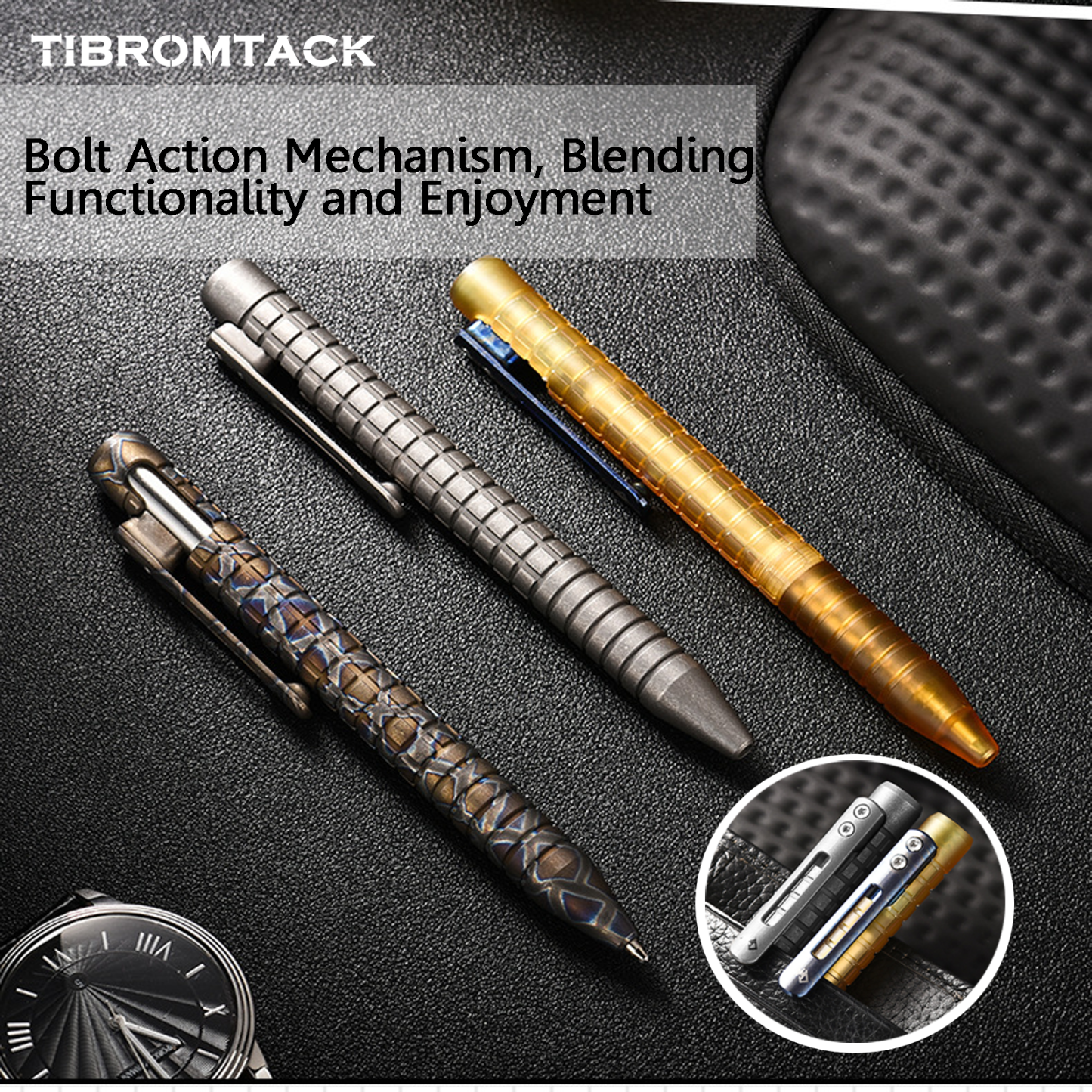 TIBROMTACK Titanium Bolt Action Pen - 120mm/4.72in 32.2g | Steel-Strength for Business Signing & Calligraphy, BPA Free