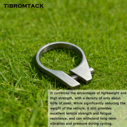 TIBROMTACK Titanium Bicycle Seat Clamp, 34.9mm (1.37 Inch) Inner Diameter, 27.8g Ultra-Light Bike Seat Clamp for Bike Seat Posts, High Strength & Corrosion Resistant SE Bike Parts