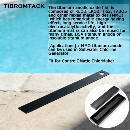 TIBROMTACK Titanium Electrode Plate 190mm x 17mm x 1mm Gr1 Titanium Anode Plate Fit for Saltwater Chlorine Generator