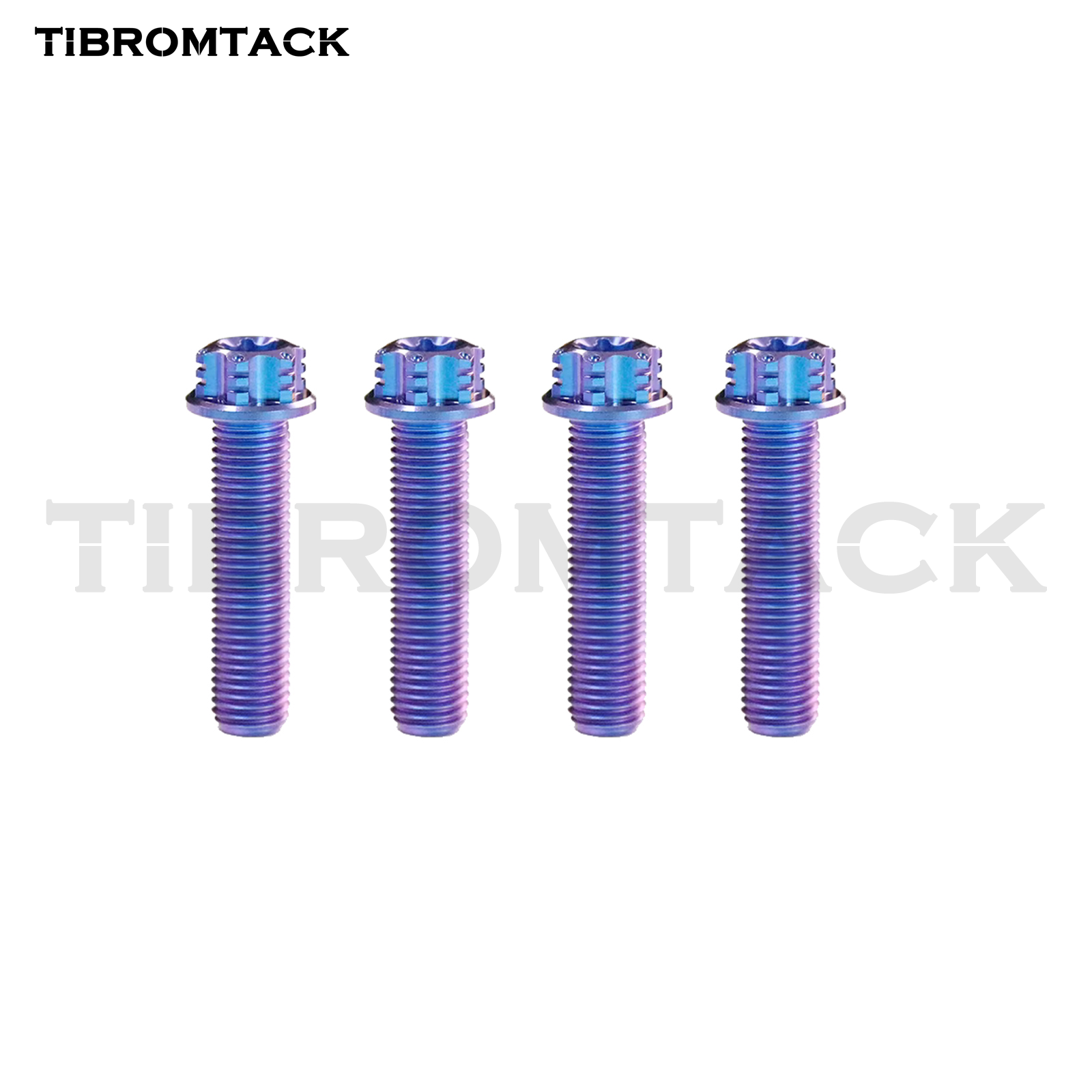 Gr5 Titanium Bolts M8 Torx Head 15‑50mm 1.25 Pitch CNC Machined Lightweight Rust‑Proof for Bike Motorcycle Car Modification 4Pcs/Pack | TIBROMTACK