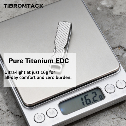 TIBROMTACK Gr5 Titanium Alloy Belt Key Holder, Lightweight 16.2g/0.57oz Belt Clip for Daily, 53×12×14mm