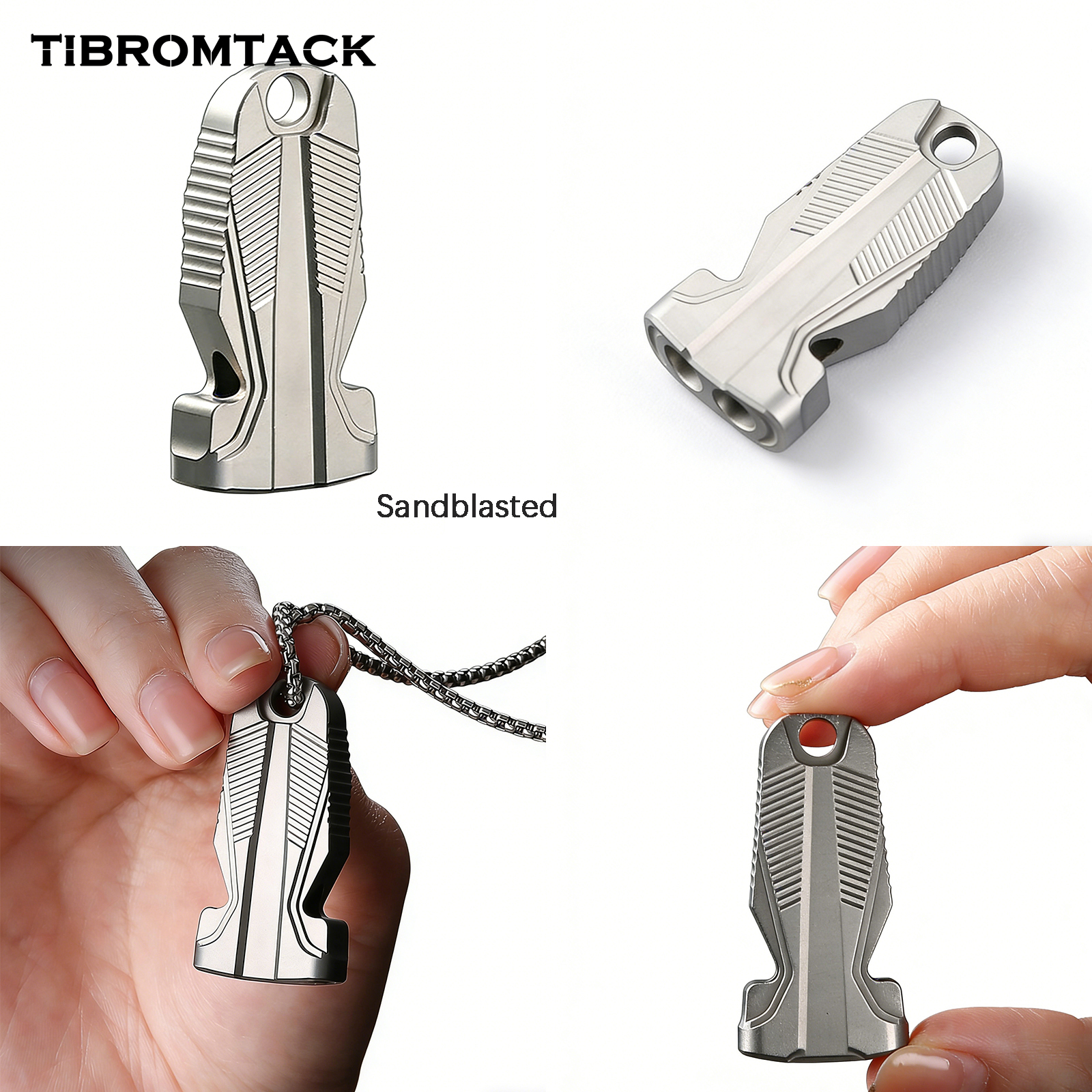 TIBROMTACK Gr5 Titanium Alloy Dual Tube Emergency Survival Whistle, Loud Safety Whistle for Adults, 1.77x0.87in, 0.67oz, BPA Free, Lightweight & High Strength
