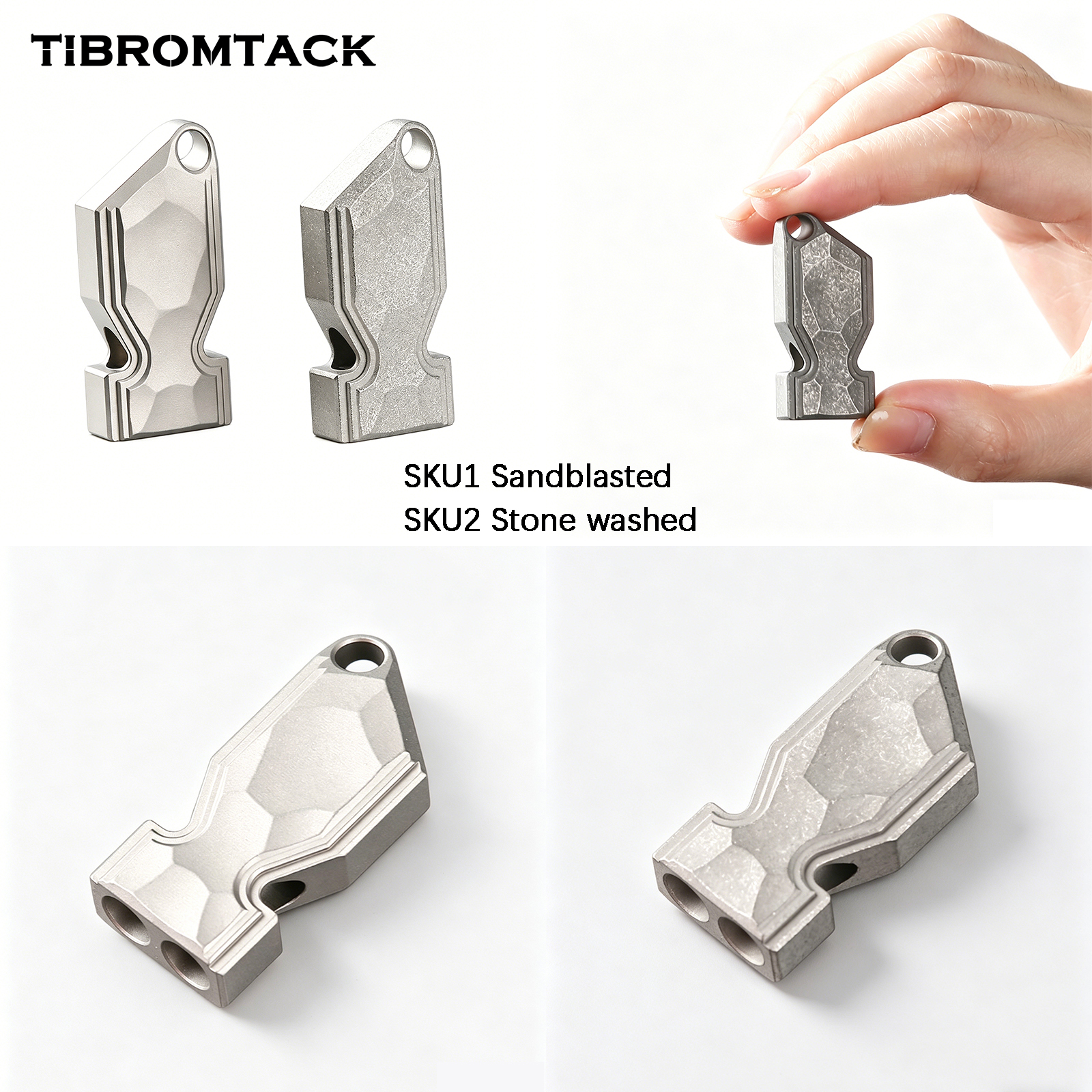 TIBROMTACK Gr5 Titanium Alloy Dual Tube Whistle, Loud Emergency Survival Whistle for Adults, Lightweight & Durable Outdoor Safety Whistle for Hiking Camping Dog Training