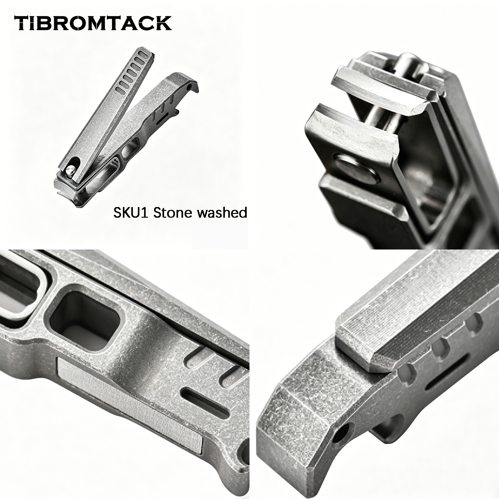 TIBROMTACK Gr5 Titanium Nail Clipper, Multi-Functional Nail Cutter for Fingernails & Toenails, Lightweight Rust-Proof Nail Clippers with Bottle Opener & Keychain