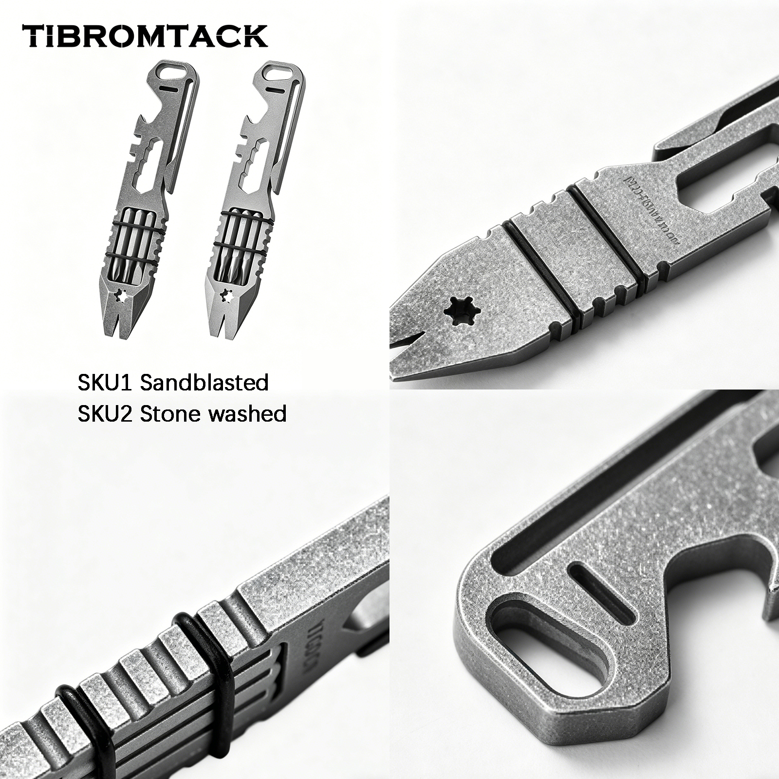TIBROMTACK Titanium Multi-Functional Mini EDC Tool, Gr5 Titanium Alloy, Bottle Opener, Nail Puller, Wrench, Bike Hub Adjuster, Screwdriver