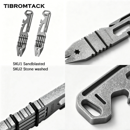 TIBROMTACK Titanium Multi-Functional Mini EDC Tool, Gr5 Titanium Alloy, Bottle Opener, Nail Puller, Wrench, Bike Hub Adjuster, Screwdriver