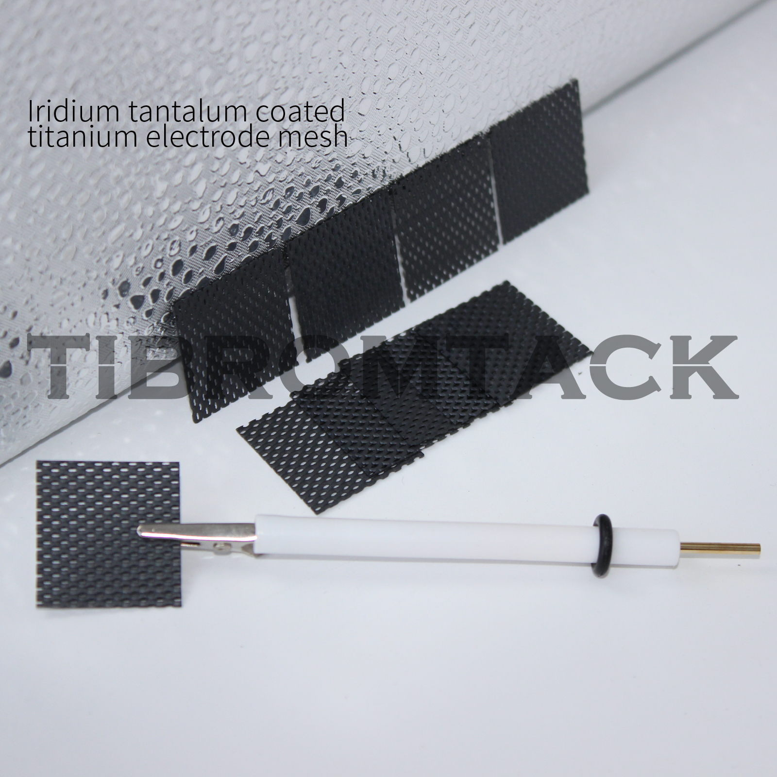 TIBROMTACK Ir-Ta Coated Titanium Electrode Mesh Set with Electrode Clip 
