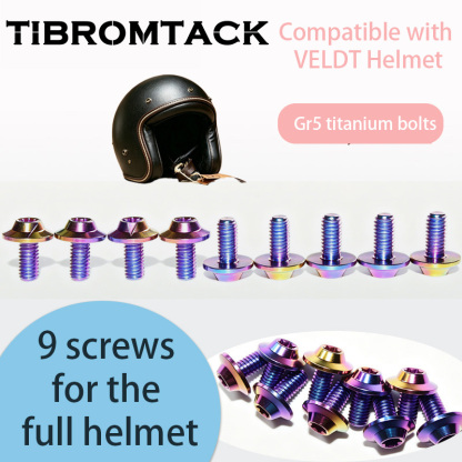 Titanium Motorcycle Helmet Screws 9pcs Compatible for VELDT Helmet