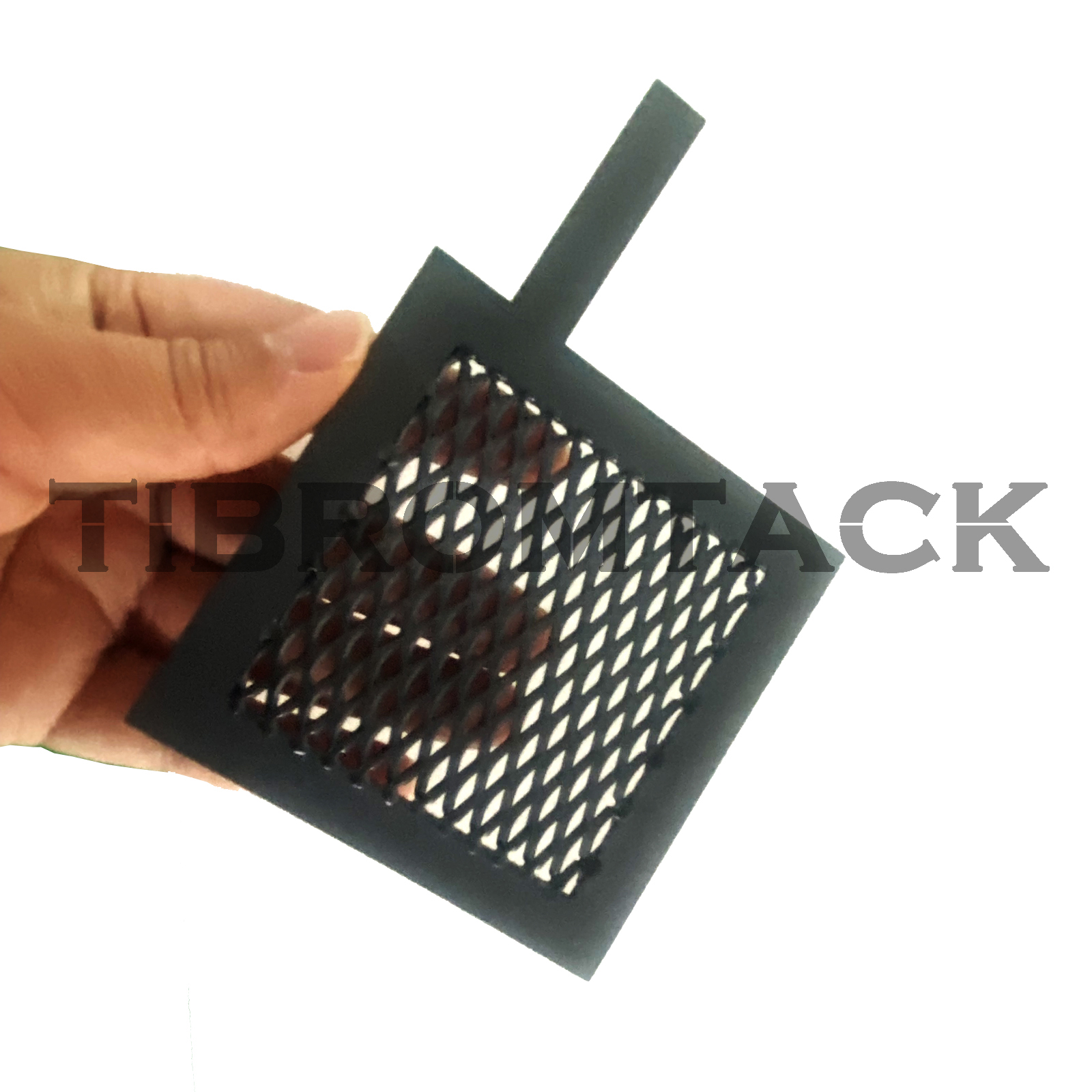 Ru-Ir Coated Titanium Anode Mesh 80×80mm with 10×40mm Terminal Plate
