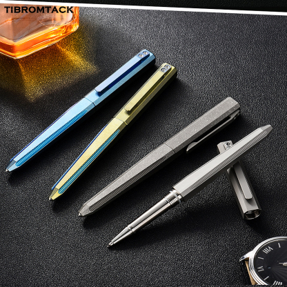 Titanium Tactical EDC Pen, Lightweight & Durable Survival Pen with Tungsten Steel Glass Breaker, G2 Refill Compatible, Comfortable Anti-Slip Grip for Daily Carry, Outdoor & Emergency Use