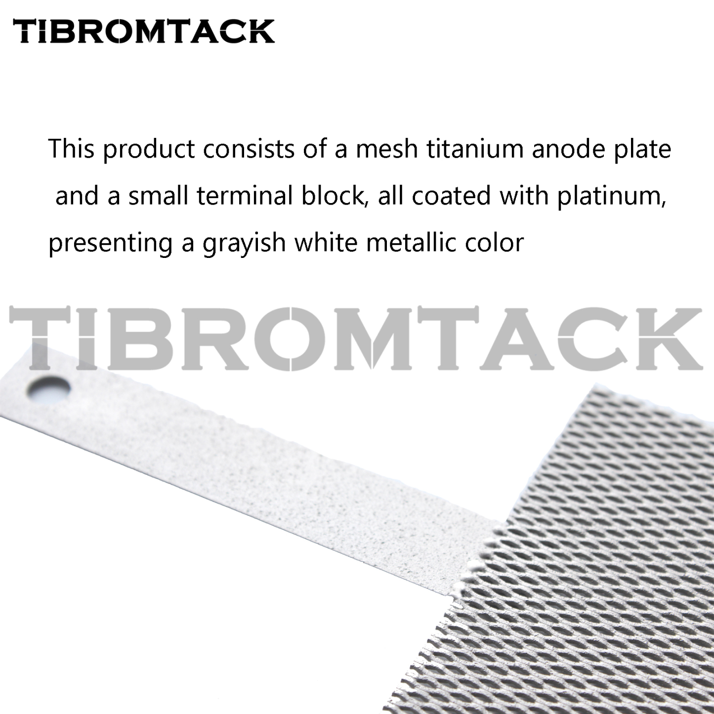 TIBROMTACK Platinum Coated Titanium Anode Mesh 100×100×1mm