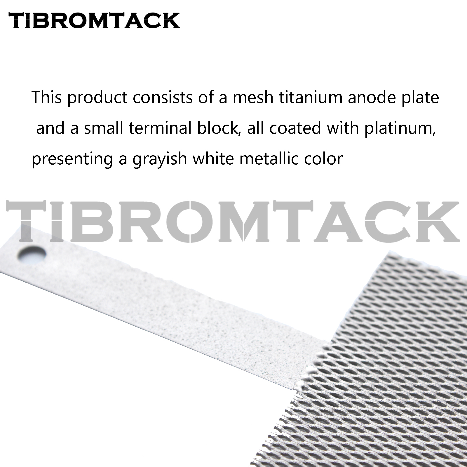 TIBROMTACK Platinum Coated Titanium Anode Mesh 100×100×1mm