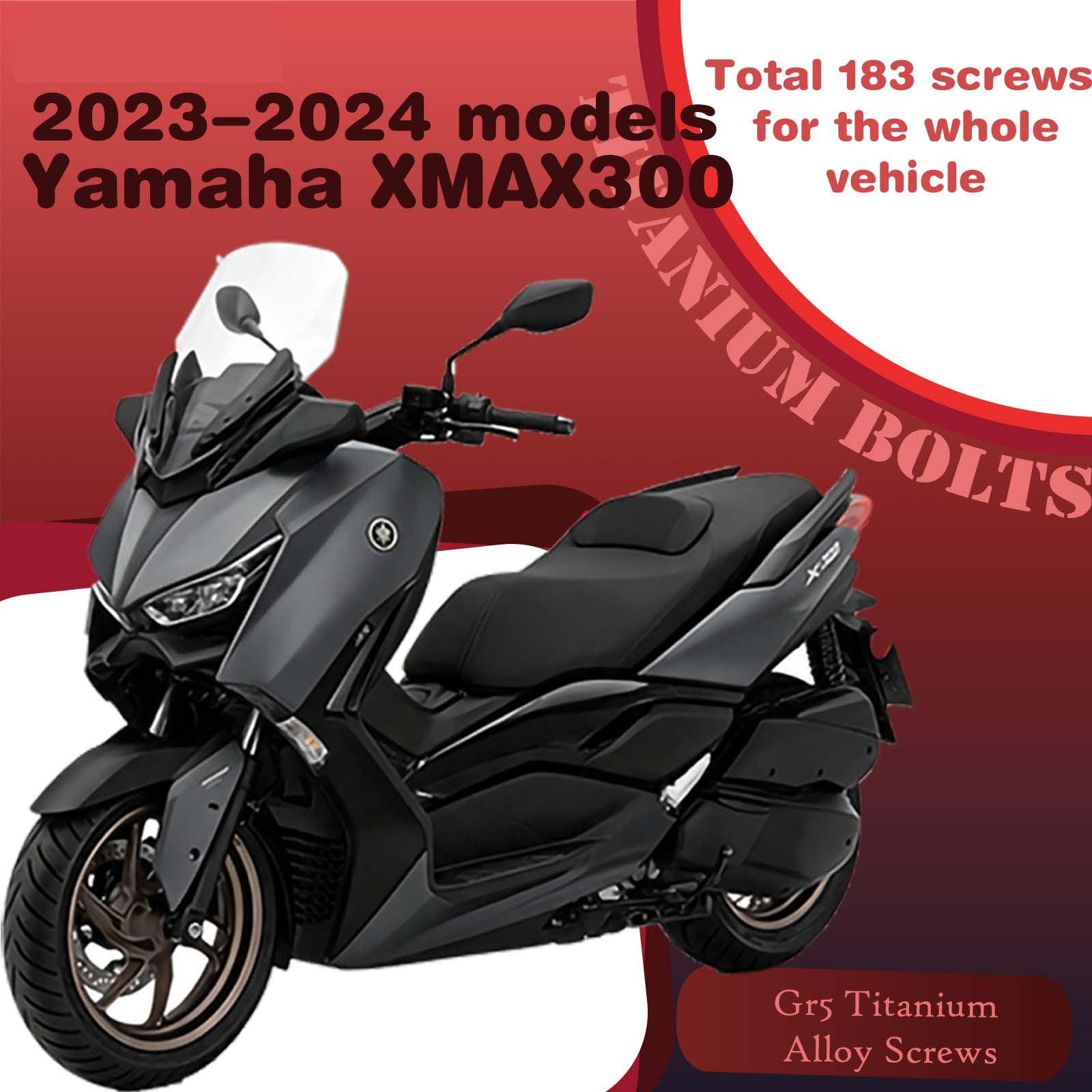 Titanium Alloy Screws for Modification, Fit for YAMAHA XMAX 300 23‑24 Mdels Motorcycle